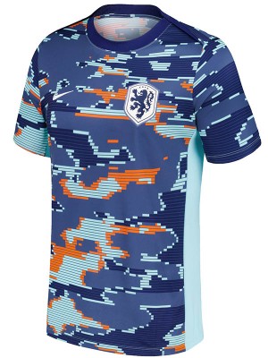 Nethlands pre-match jersey training soccer uniform men's blue sportswear football kit top shirt 2024-2025